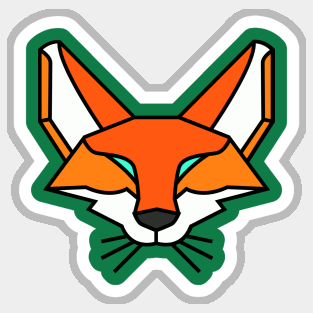 Geometric Red Fox Sticker